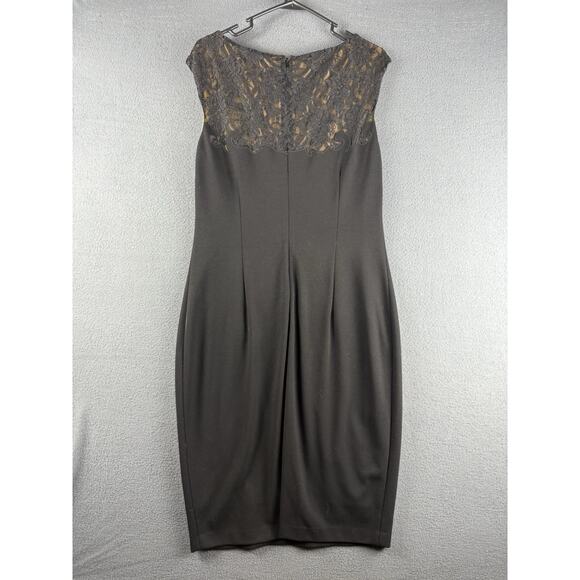 Cache Sheath Dress Sz 14 Lace Black Sleeveless Knee Length - Picture 5 of 6